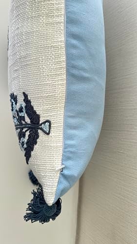 YugTex Hand Embroidered Russell Motif Decorative Lumbar Accent Throw Pillow Cover - Pillowcase for Living Room Sofa, Couch, Bedroom - Chair Cushion Cover - 14x36 Inches - Image 4