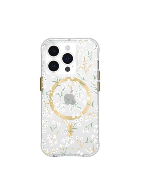 iPhone 15 Pro Case - Printed in full color and foil stamped - Imported - Petite Fleurs with Magsafe