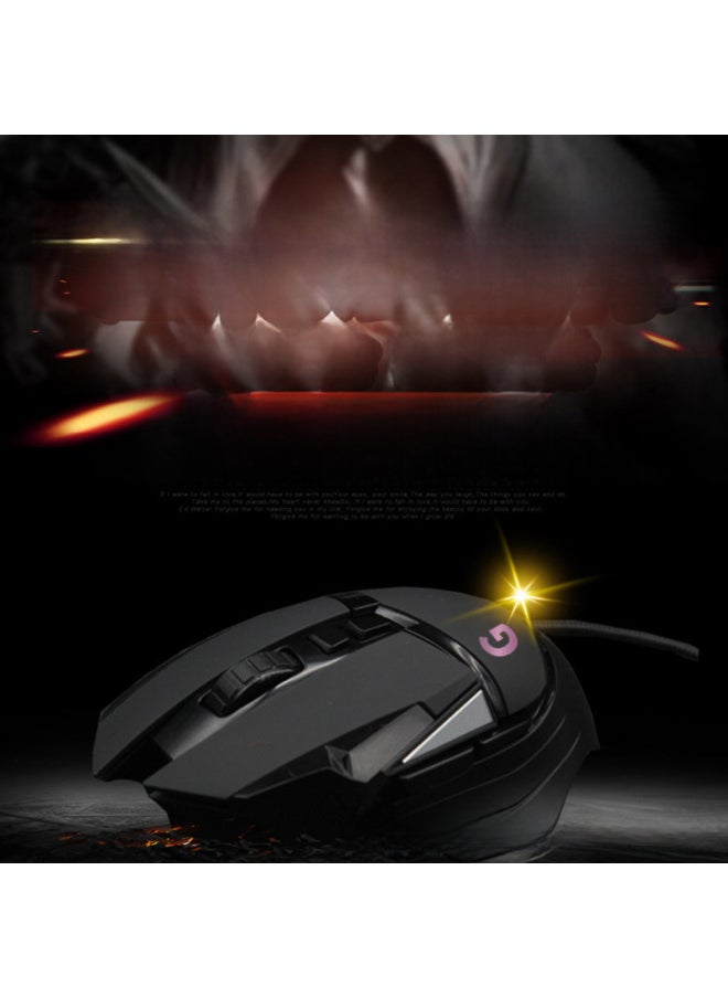 Generic - Taobao Spell More G502 Wired Game Mechanical Mouse RGB Electric Competition Macro Lol Eat Chicken CF Computer Internet Cafe-Color:G102 Work Package Version 1000hz Black 7200dpi-Interface:USB - Image 1