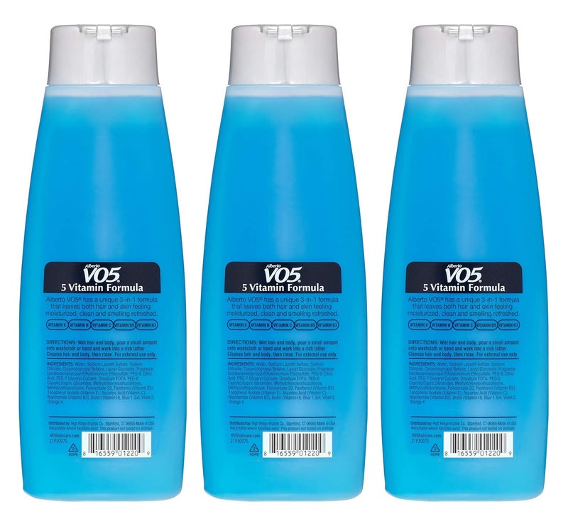 VO5 3 Pk, Alberto Men's 3-in-1 Shampoo Conditioner Body Wash , Ocean Surge 12 fl. oz. - Image 2