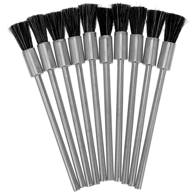 10pcs Wire Brush with 10 Inch Steel Handle and Replaceable Heads for Heavy Duty Cleaning Rust Paint Removal - Image 2