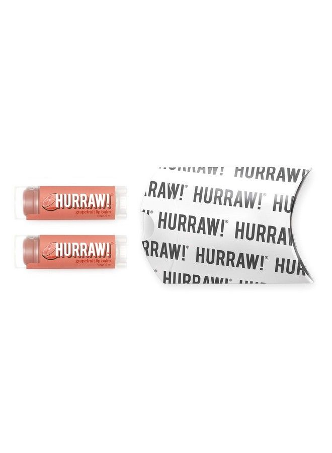 Hurraw! بلسم شفاه جريب فروت 2 عبوة: عضوي معتمد نباتي خالٍ من القسوة والجلوتين غير معدّل وراثيًا 100% مكونات طبيعية خالية من العسل والشيّا وفول الصويا والنخيل صنع في الولايات المتحدة - Image 3