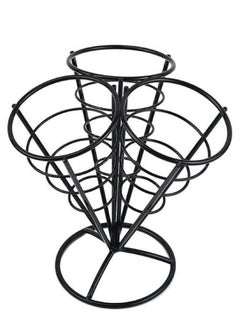 KASTWAVE 1 Holds 3 Cones Cone Holder Stand French Fries Stand Cone Basket Fry Holder Metal Cone Snack Fried Chicken Display Rack Wire Stands for Kitchen Restaurant Party Supplies  - Image 1