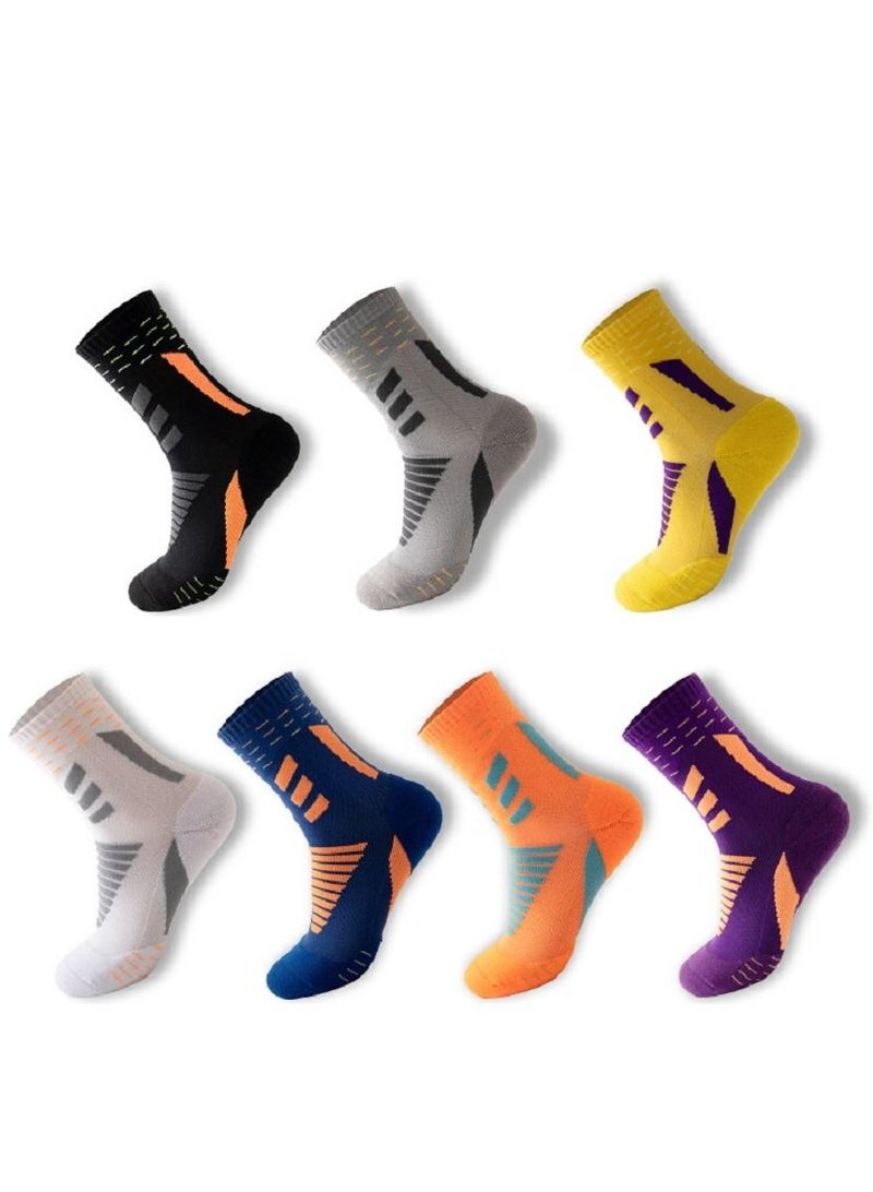 Generic Sports Socks Basketball Socks 7 Pairs, Premium Mid Calf Athletic Socks for Adult & Youth - Image 1