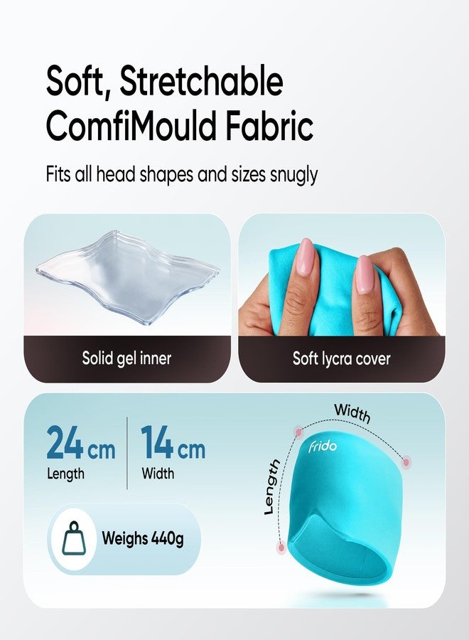 Frido Hot & Cold Therapy Cap | 360° Full Head Coverage | Reusable Cooling & Warming Cap with Gentle Compression | Blue - Image 4