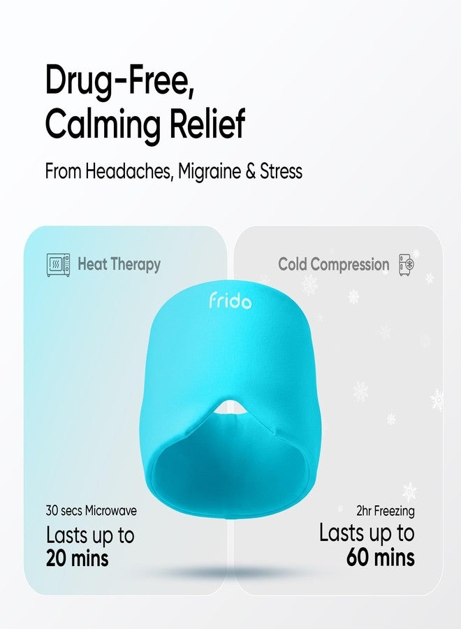 Frido Hot & Cold Therapy Cap | 360° Full Head Coverage | Reusable Cooling & Warming Cap with Gentle Compression | Blue - Image 3