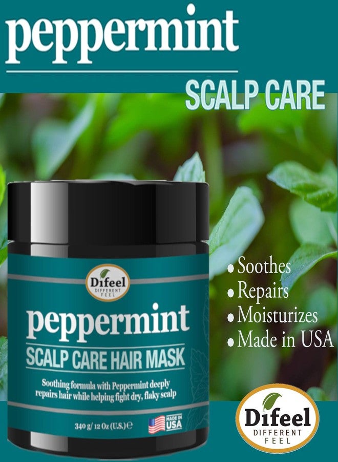 Difeel Peppermint Scalp Care Hair Mask 12oz and Premium Hair Oil 8oz 2-PC Set - Image 2
