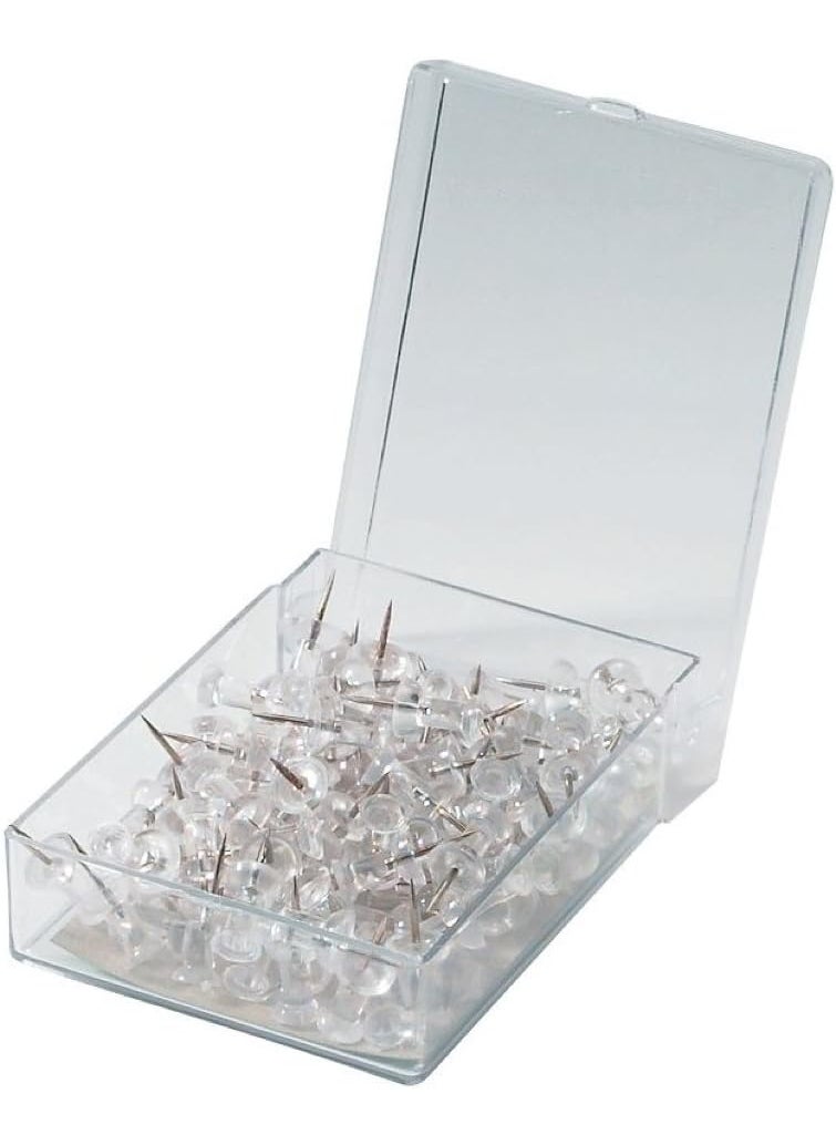 Alvin Clear Plastic Push Pins Box 100 