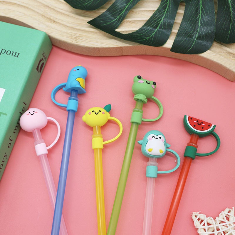 Creative Cartoon Straw Cap Beverage Straw Plug Dust Cover Recyclable Straw Cover Straw Cover Straw Cover Sale - Image 5