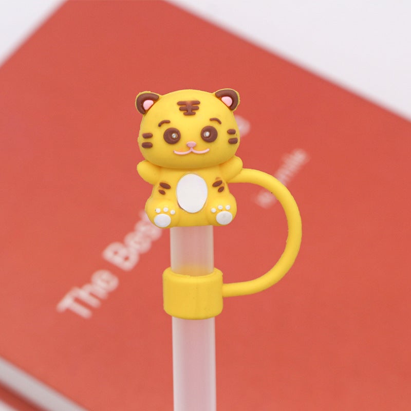 Creative Cartoon Straw Cap Beverage Straw Plug Dust Cover Recyclable Straw Cover Straw Cover Straw Cover Sale - Image 1