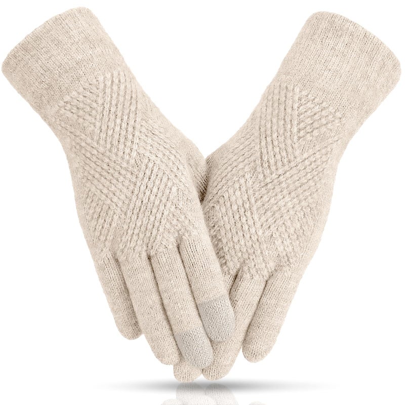 Tavaleu Womens Winter Gloves - Gloves for Women Cold Weather, Warm Touch Screen Fleece Lined Glove, Elastic Cuff Knit Glove - Image 1