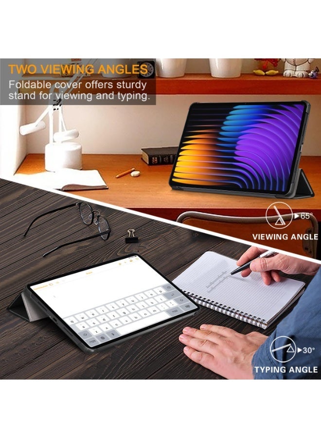 لينوفو تبويب M10 HD ( الجيل الثاني ) tb-x306f حالة الهاتف المحمول ، استيقظ تلقائي / النوم ، والشعور بالراحة الجلد ، رقيقة جدا ثلاثة أضعاف قوس الغطاء الواقي ، لينة تبو الغطاء الخلفي ، أسود - Image 4