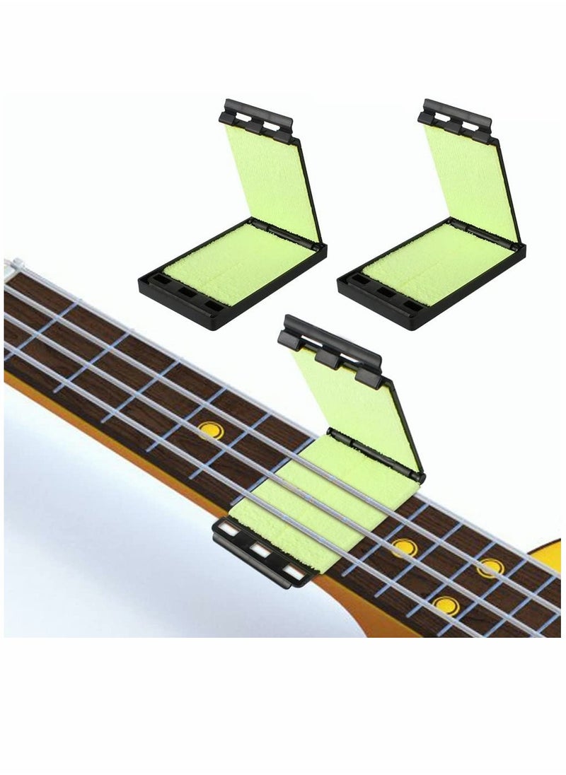 null - 2 Pack, Dual Guitar String Cleaner for Guitar, Bass, and Ukulele, Used for Cleaning String and Fretboard String Wiper Guitar String Maintenance, Light Green - Image 1