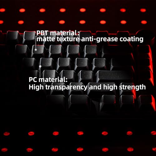 Hkfos XVX Shine Through PBT Keycaps, Black Prism Keyboard Keycaps, Side Printed Translucent Keycap Set, Cherry Profile Key Caps for Mechanical Keyboards with MX Switches - Image 5