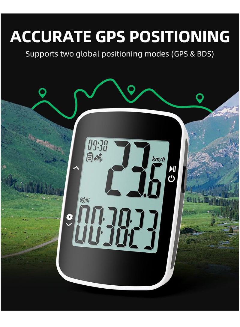 SOLARAE Bike Computer Bike Speedometer, GPS Wireless Cycling Computer with Bluetooth, IPX7 Waterproof, 600mAH Battery and 2.3" Large Display, Bicycle Speedometer and Odometer Wireless Waterproof. - Image 2
