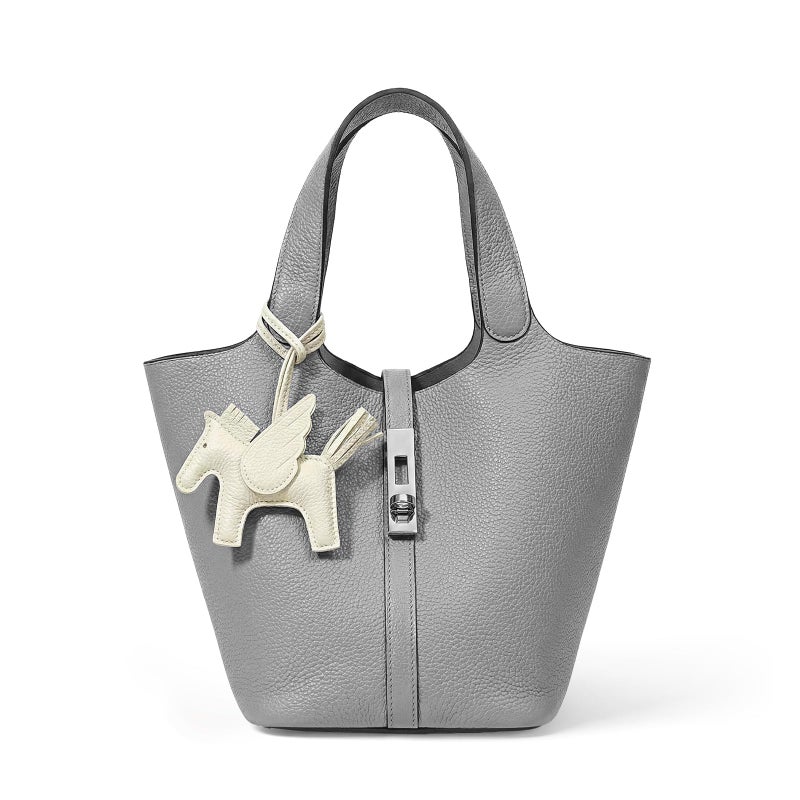 Kadynow Tote Bag for Women Vegan Leather Bucket Purse for Women Top Handle Handbag Shoulder Bag with Detachable Small Purse Elephant Grey - Image 1