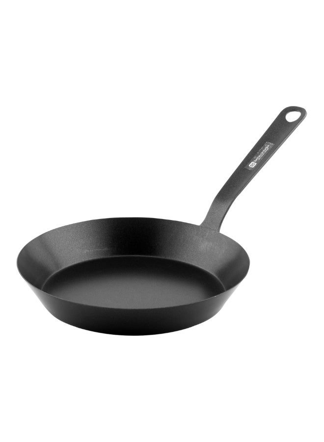 Restaurantware 8 Inch Round Frying Pan, 1 Non-Stick Frying Pan - Welded Handle, Heavy-Duty, Black Carbon Steel Fry Pan, Cookware For Homes or Restaurants, For Electric, Induction, and Gas Stoves - Image 1