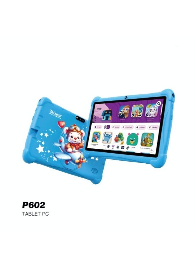 Telzeal P602 Android Tablet with 7-Inch HD Display – 4GB RAM, 128GB Storage, Dual Cameras, 3000mAh Battery, WiFi Connectivity – Lightweight & Compact Tablet for Kids, Learning, Travel, and Daily Entertainment – Blue Color with User-Friendly Design - Image 2