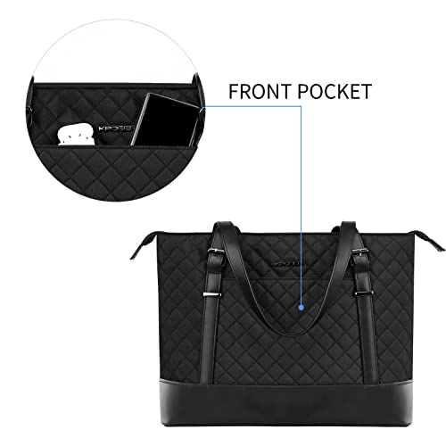KROSER Laptop Tote Bag 156 Inch with USB Port Large Work Tote Bag Computer Shoulder Bag for Women Laptop Case for Office Business TravelQuilted - Image 3