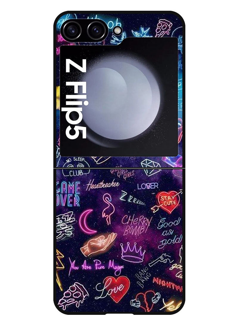 Theodor Protective Case Anti Scratch Shock Proof Bumper Cover For Samsung Galaxy Z Flip 5 Lights Doodle - Image 1