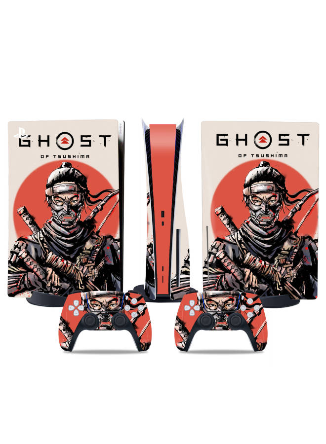 general PS5 CD-ROM Game Machine Full Body Sticker Ghost Of Tsushima Handle Film-Color:TN-DiskPS5-4638 - Image 2