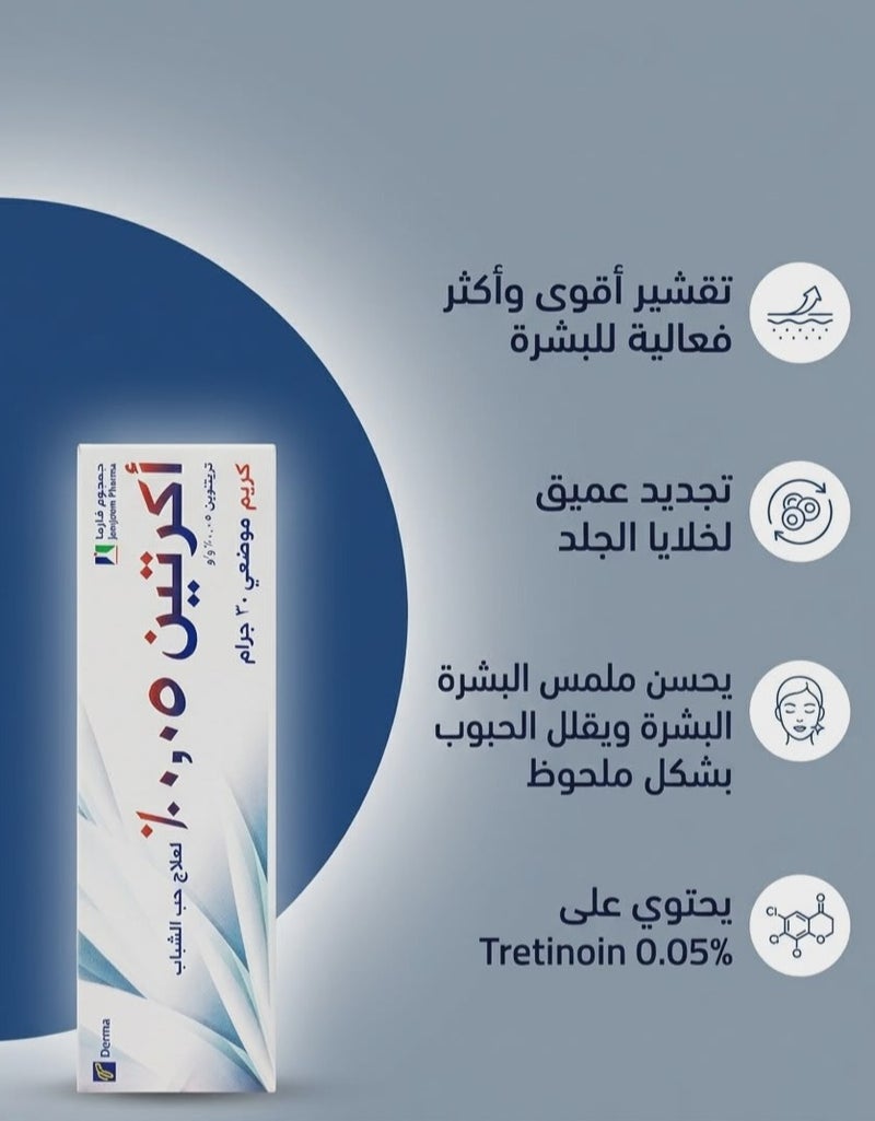 أكريتين كريم اكرتين لعلاج حب الشباب وتجديد البشرة (0.025% و 0.05%) - 30 جرام - Image 5