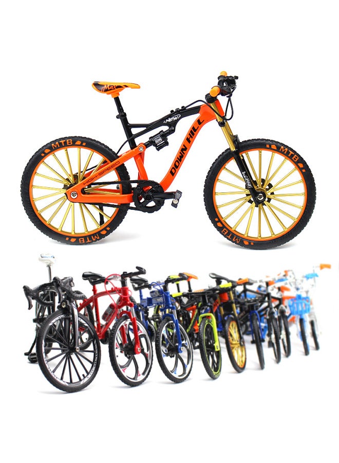 Creative Alloy Mini Bicycle Model Ornament Toy Collection Single Speed Bike Diecast Metal Vehicle Display-Color:Folding Mountain Bike Blue  - Image 3