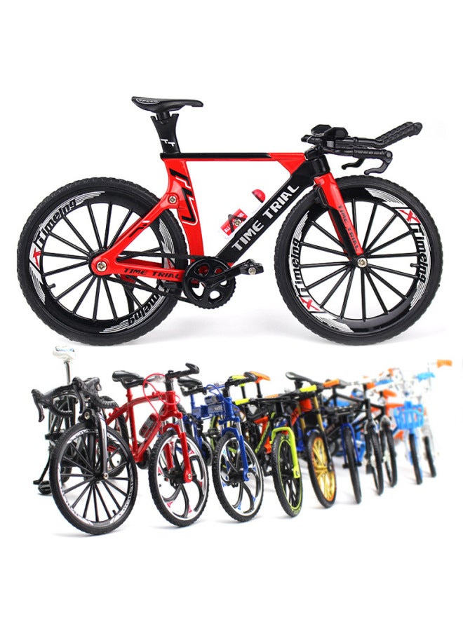 Creative Alloy Mini Bicycle Model Ornament Toy Collection Single Speed Bike Diecast Metal Vehicle Display-Color:Folding Mountain Bike Blue  - Image 2