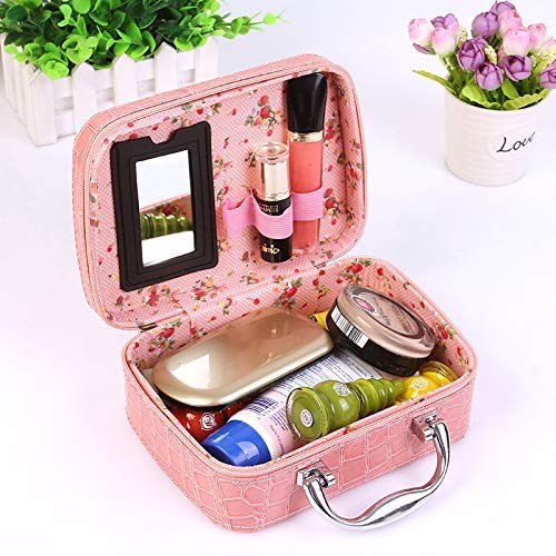 Maharsh Cosmetic Make up Organizer Portable Makeup Bag for Women and Girls Waterproof Ladies Case Travelling Storage Multi Function Travel Up Bag with Small Mirror Brushes/Hanging (Multi Color) - Image 5