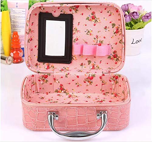 Maharsh Cosmetic Make up Organizer Portable Makeup Bag for Women and Girls Waterproof Ladies Case Travelling Storage Multi Function Travel Up Bag with Small Mirror Brushes/Hanging (Multi Color) - Image 4