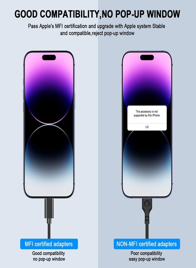 esbeecables [Apple MFi Certified] iPhone 3.5mm Headphone Jack Adapter,2 Pack Apple Lightning to 3.5mm Earphones Jack Adapter Cord Dongle Aux Cable Converter Accessories Compatible with iPhone14 13 12 11/Xs/XR/8 - Image 4