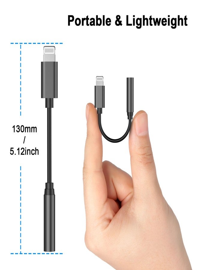 esbeecables [Apple MFi Certified] iPhone 3.5mm Headphone Jack Adapter,2 Pack Apple Lightning to 3.5mm Earphones Jack Adapter Cord Dongle Aux Cable Converter Accessories Compatible with iPhone14 13 12 11/Xs/XR/8 - Image 2