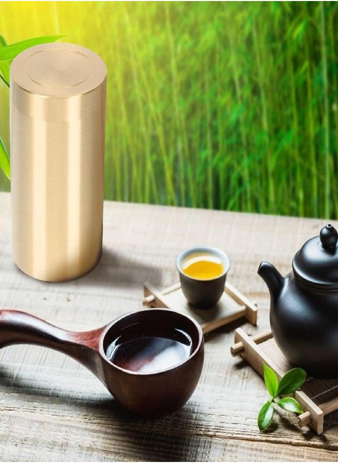 Cabilock Tea Canister Tea Leaf Jar: Cereals Dry Goods Jar Brass Gold Coffee Bean Bag Tea Bag Storage Container Snack Nuts Storage Bottle Sealed Tea Leaf Holder  - Image 2