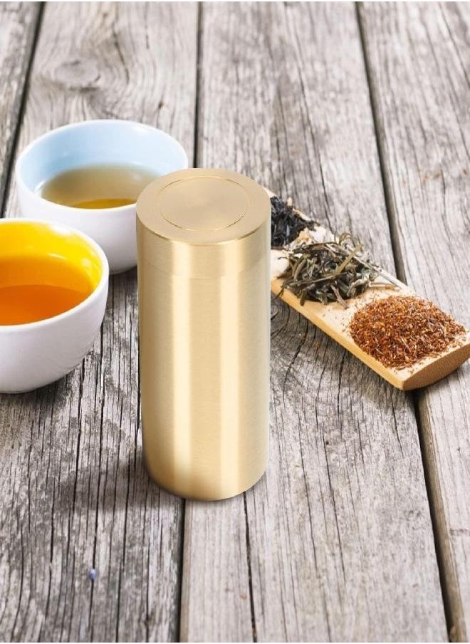 Cabilock Tea Canister Tea Leaf Jar: Cereals Dry Goods Jar Brass Gold Coffee Bean Bag Tea Bag Storage Container Snack Nuts Storage Bottle Sealed Tea Leaf Holder  - Image 3