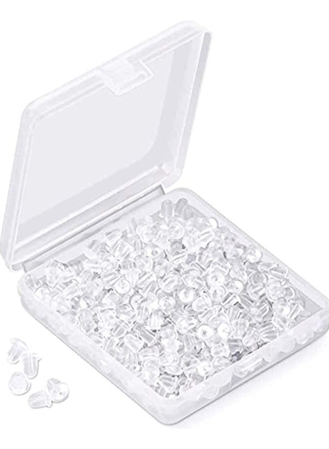 Excefore Silicone Clear Earring Backs, Soft Clear Ear Safety Hypoallergenic Back Pads, Backstops Bullet Clutch Stopper Replacement for Fish Hook Earring Studs Hoops Diameter 4mm (500PCS)  - Image 2