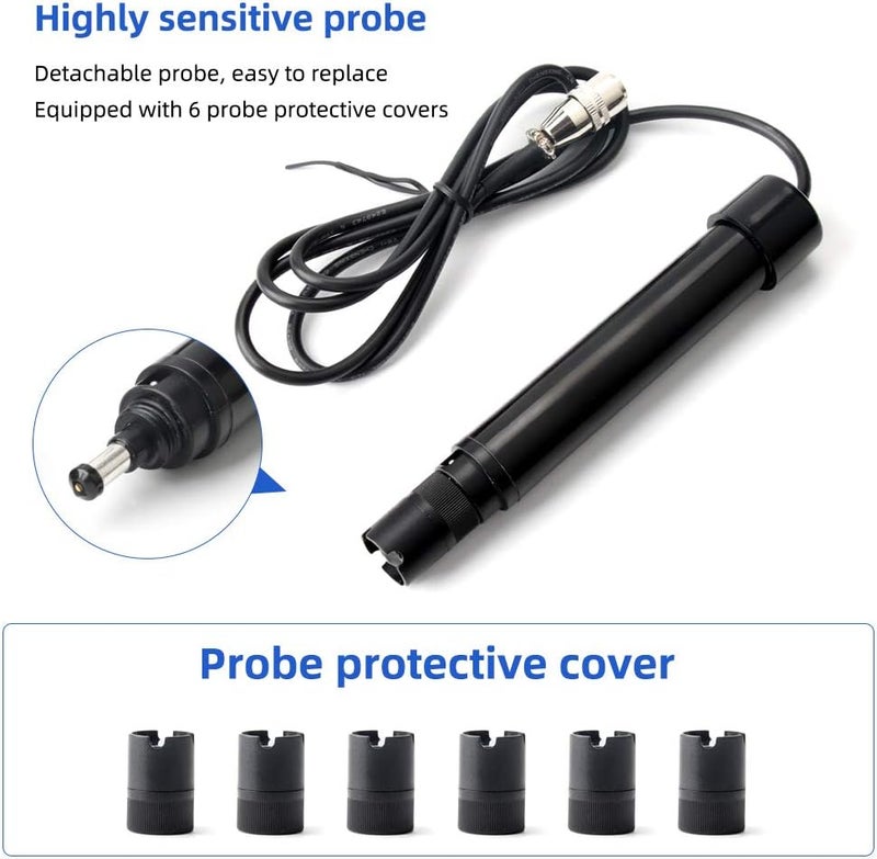 ويوبلز جهاز تحليل وكشف الأكسجين المذاب، مقياس الأكسجين المذاب، جهاز تحليل رقمي للأكسجين المذاب، جهاز اختبار تركيز الأكسجين المذاب من 0.0 إلى 40.0 ملغم/لتر، قلم محمول لقياس الأكسجين المذاب لحمامات السباحة وأحواض تربية الأحياء المائية في المياه العذبة - Image 5