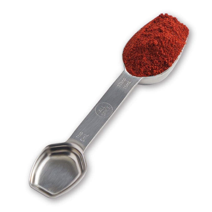 STAINLESS STEEL DOUBLE SIDED MEASURING SPOON TEASPOON AND TABLESPOON