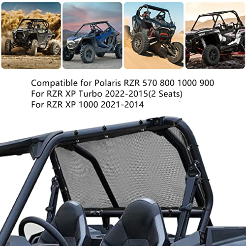 MARCHFA شبكة نافذة خلفية ناعمة MARCHFA UTV متوافقة مع RZR 570 800 1000 900 من 2015-2022 RZR XP Turbo (مقعدين) غطاء شبكة مظلة للشمس لـ RZR XP 1000 من 2014-2021 مقاومة للأشعة فوق البنفسجية تمنع الأوساخ والطين - Image 5
