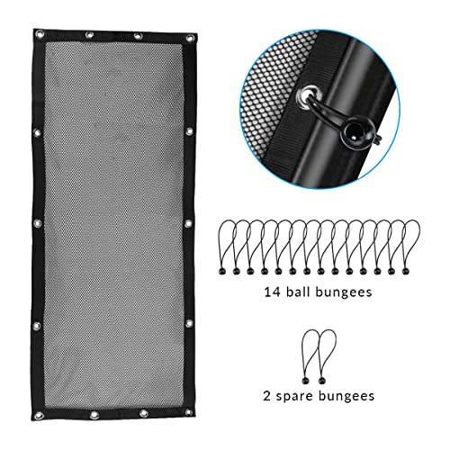 MARCHFA شبكة نافذة خلفية ناعمة MARCHFA UTV متوافقة مع RZR 570 800 1000 900 من 2015-2022 RZR XP Turbo (مقعدين) غطاء شبكة مظلة للشمس لـ RZR XP 1000 من 2014-2021 مقاومة للأشعة فوق البنفسجية تمنع الأوساخ والطين - Image 4