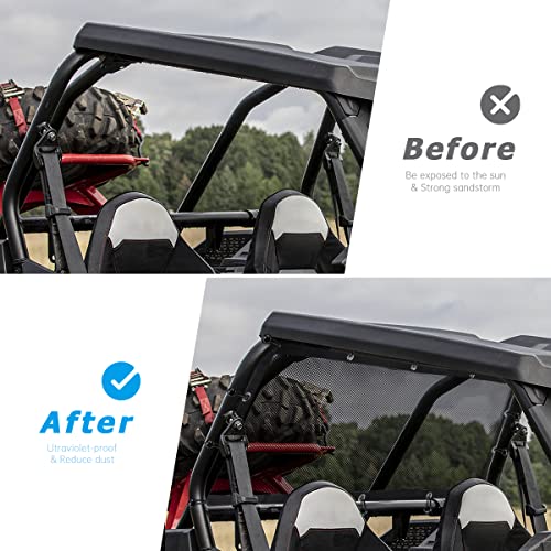 MARCHFA شبكة نافذة خلفية ناعمة MARCHFA UTV متوافقة مع RZR 570 800 1000 900 من 2015-2022 RZR XP Turbo (مقعدين) غطاء شبكة مظلة للشمس لـ RZR XP 1000 من 2014-2021 مقاومة للأشعة فوق البنفسجية تمنع الأوساخ والطين - Image 2