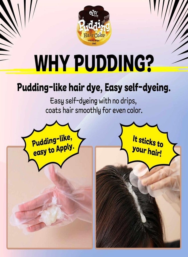 إي زي إن صبغة شعر إي زد إن بودينج، خالية من الأمونيا، شبه دائمة، صبغة شعر كورية منزلية الصنع بالكيراتين، عديمة الرائحة، لطيفة على البشرة الحساسة، لا تسبب تهيجًا للجلد (بني فيينا) - Image 2