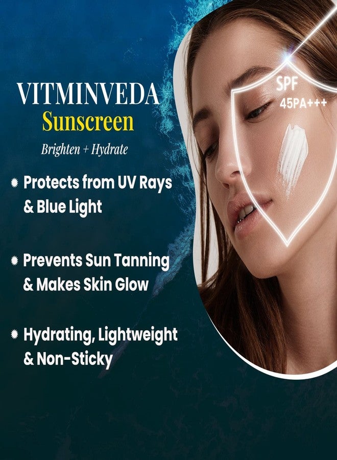 VITMINVEDA Sunscreen SPF 45 PA+++ | Lightweight With Multi-Vitamins, No White Cast, Broad Spectrum | 30 ml - Image 4