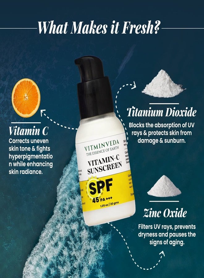 VITMINVEDA Sunscreen SPF 45 PA+++ | Lightweight With Multi-Vitamins, No White Cast, Broad Spectrum | 30 ml - Image 3
