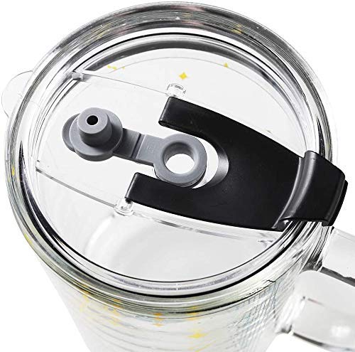 ARUZEN Glass Tumbler with Handle and Clear Lid of Scale and Straw Design 14oz MugClear Tumbler with Handle_1 - Image 5
