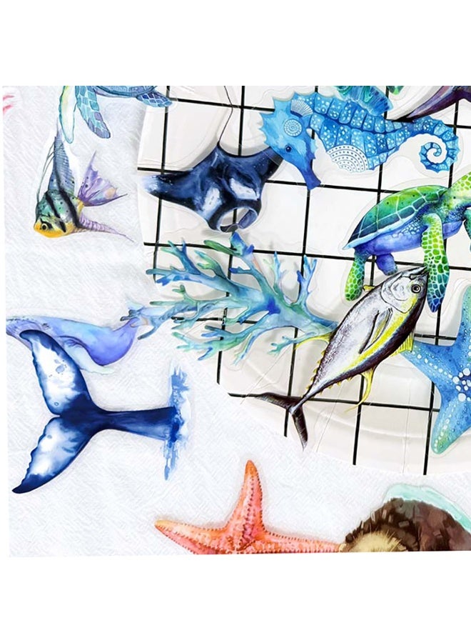 NIBEMINENT 50 Pcs Marine Life Deco Kit Waterproof Stickers, High Definition Printing Bright Colors, Suitable for Laptop Skateboard Luggage Water Bottle Guitar DIY - Image 3