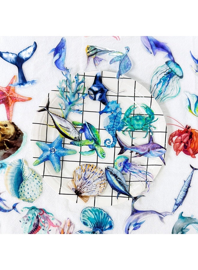 NIBEMINENT 50 Pcs Marine Life Deco Kit Waterproof Stickers, High Definition Printing Bright Colors, Suitable for Laptop Skateboard Luggage Water Bottle Guitar DIY - Image 1