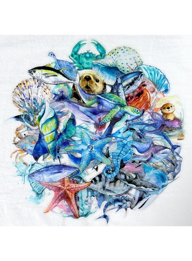 NIBEMINENT 50 Pcs Marine Life Deco Kit Waterproof Stickers, High Definition Printing Bright Colors, Suitable for Laptop Skateboard Luggage Water Bottle Guitar DIY - Image 2