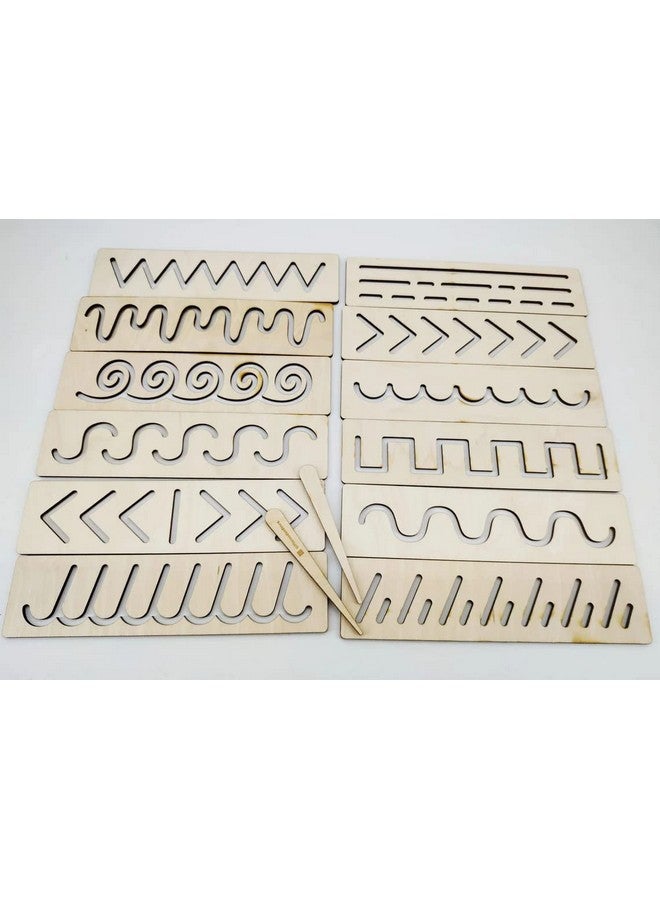 Haoser Educational Wood Handwriting Stencil Set Montessori Stencils Set,Wooden Educational Toys for Kids 3 Years or 2 or 4 Years Old - Image 3