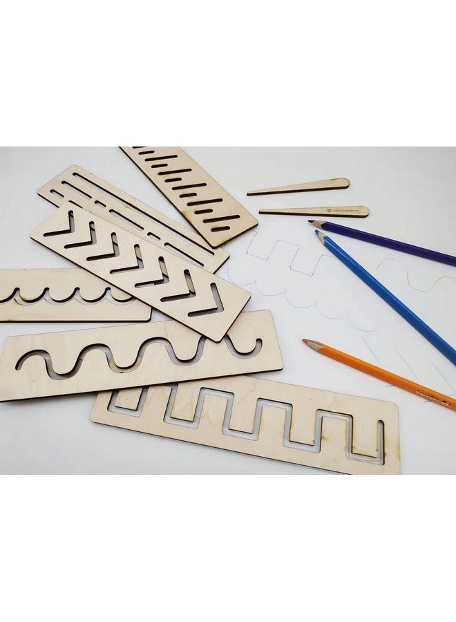 Haoser Educational Wood Handwriting Stencil Set Montessori Stencils Set,Wooden Educational Toys for Kids 3 Years or 2 or 4 Years Old - Image 4