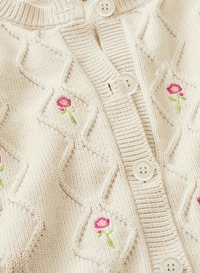 Take Two Plus Size Floral Embroidery Cardigan - Image 4